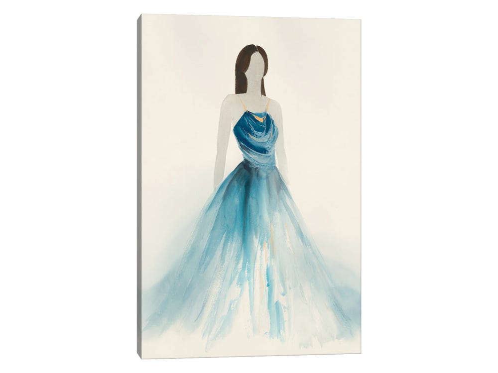 Blue Dress I Canvas Print by Lily K