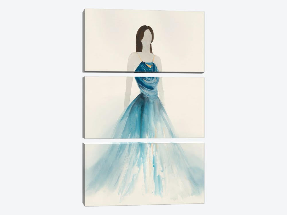 Blue Dress I by Lily K 3-piece Canvas Print