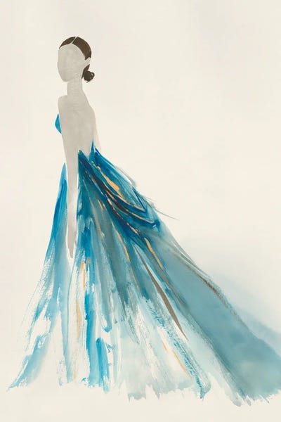 Blue Dress II by Lily K metal wall art