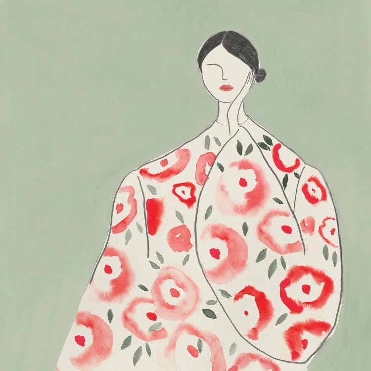 Floral Woman I by Lily K wall art