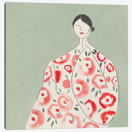 Floral Woman I Canvas Print #LYK3} by Lily K Art Print