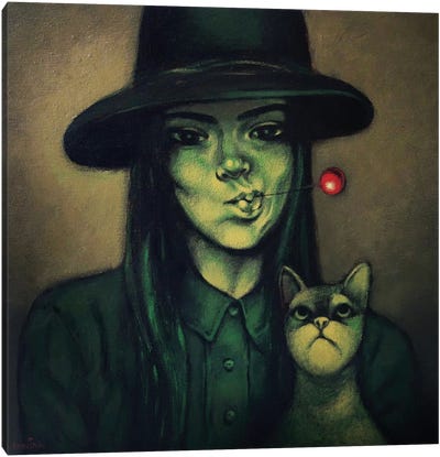Cat Chupa Hat Canvas Art Print - Natasha Lyapkina