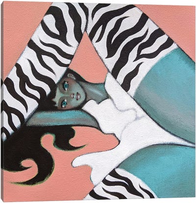 Zebra Pose Canvas Art Print - Natasha Lyapkina