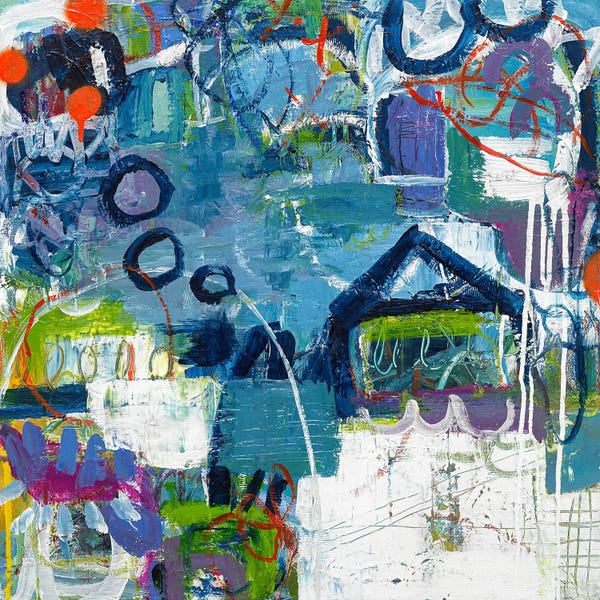 Abstract Expressionism: House On The Hill by Lynette Reed