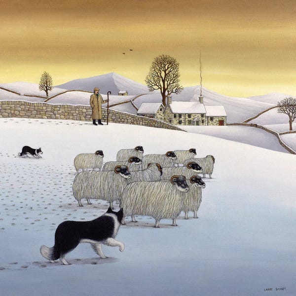 Sheep: The Fells In Winter, 1984 by Larry Smart