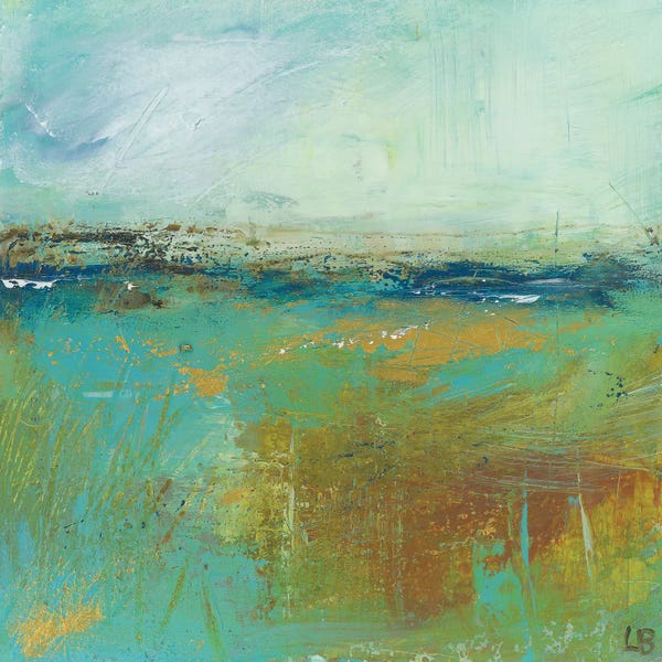 Lesley Birch: Turquoise And Gold II by Lesley Birch