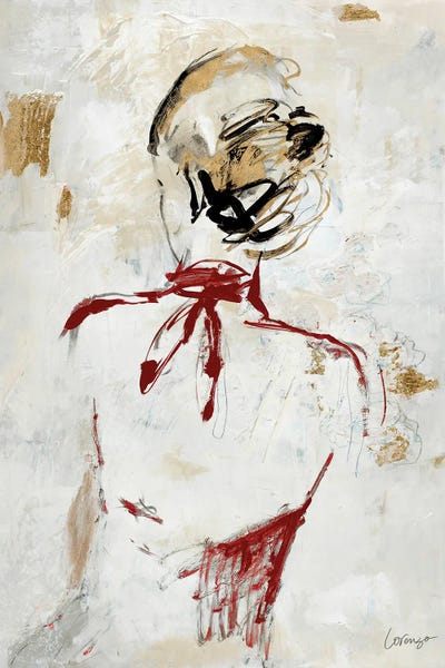 Gazing Woman In Marroon