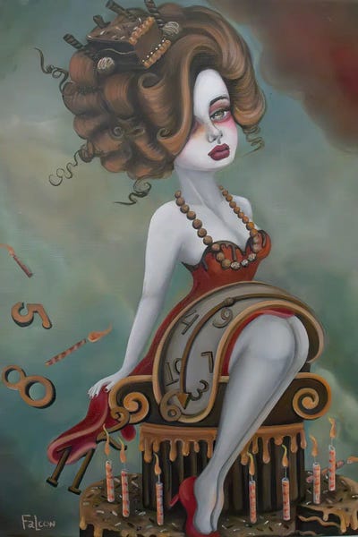 Candles In The Wind by Lizzy Falcon framed canvas print