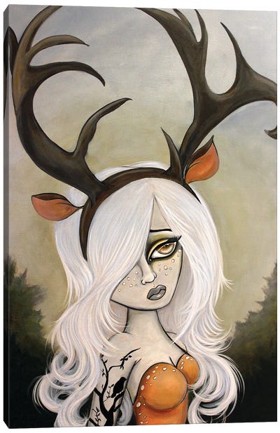 Doe-Eyed Dreamer Canvas Art Print - Lizzy Falcon
