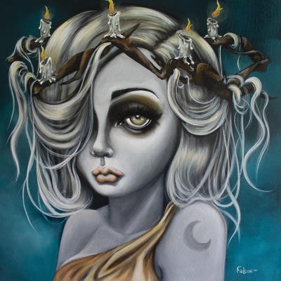 Moonstar by Lizzy Falcon framed canvas print