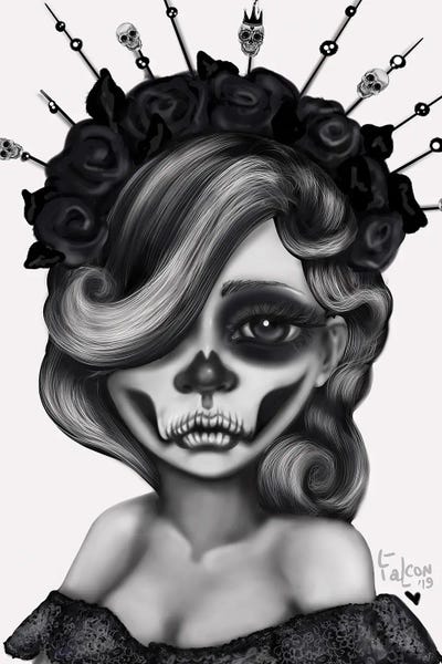 Queen Of The Dead by Lizzy Falcon framed wall art