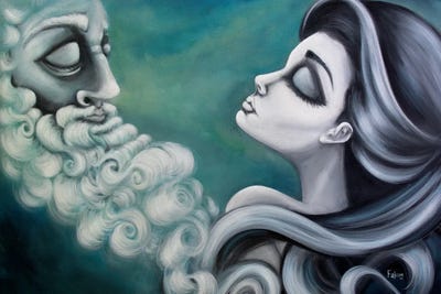 Solipsism by Lizzy Falcon framed canvas print