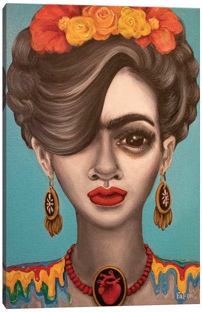 Freda Khalo, Art From The Heart Canvas Art Print - Frida Kahlo