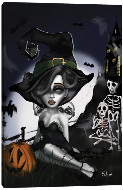 The Haunting Canvas Art Print - Witch Art