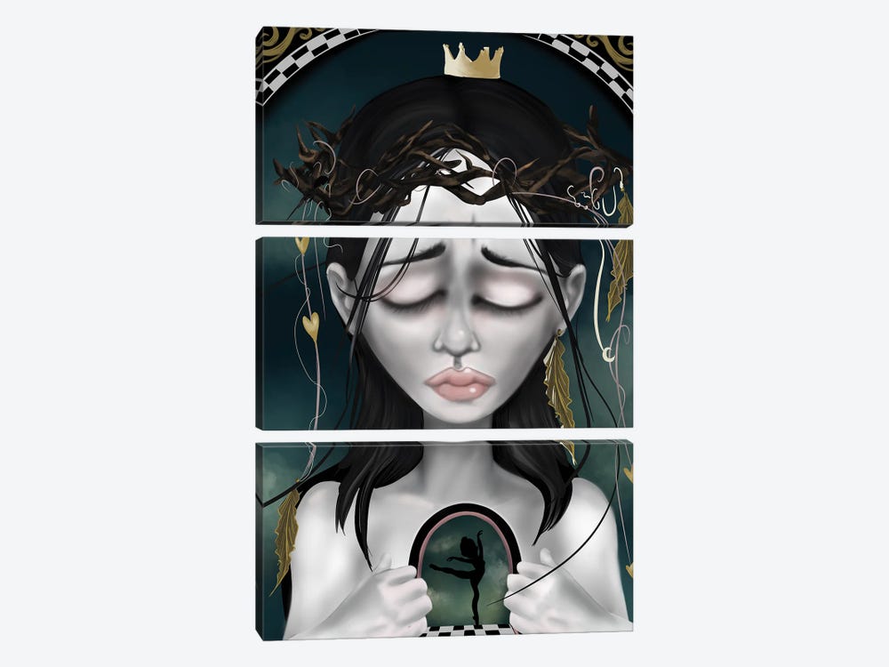 The One Who Hides by Lizzy Falcon 3-piece Canvas Print