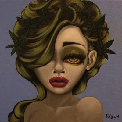 I Am Mary Jane by Lizzy Falcon framed canvas print