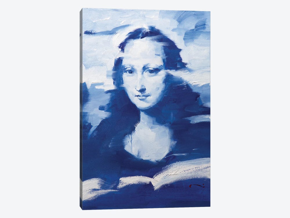 Mona In Blue 1-piece Canvas Wall Art