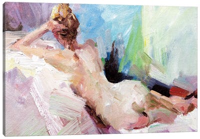 On The Couch Canvas Art Print