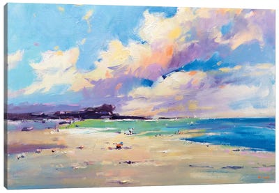 Private Beach VII Canvas Art Print - Pastel Impressionism