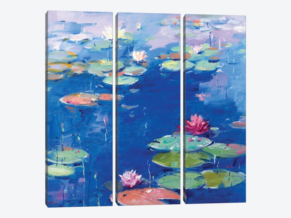 Water Lily VII by Li Zhou 3-piece Canvas Artwork