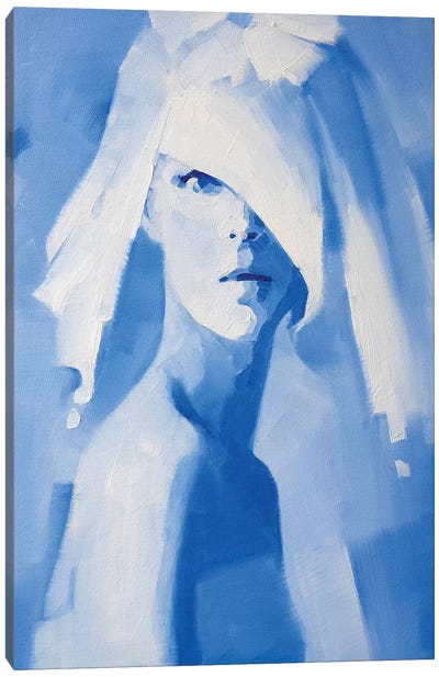 Heaven Blue Canvas Art Print - Monochromatic Moments