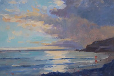 Summer Evening Lights, Sorrento Back Beach by Li Zhou canvas print