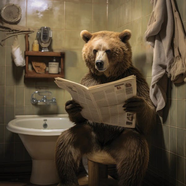 Bears: Bathroom Jungle Joy XCI by Lazar Studio