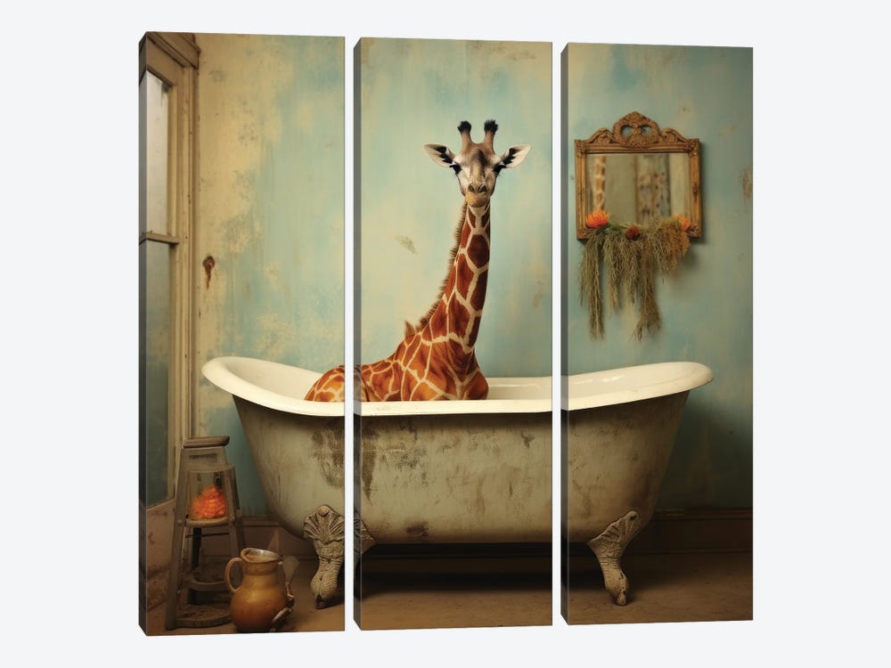 Bathroom Jungle Joy CLXIX by Lazar Studio 3-piece Canvas Artwork