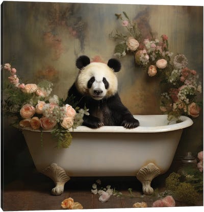 Bathroom Jungle Joy CLXXIII Canvas Art Print - Panda Art