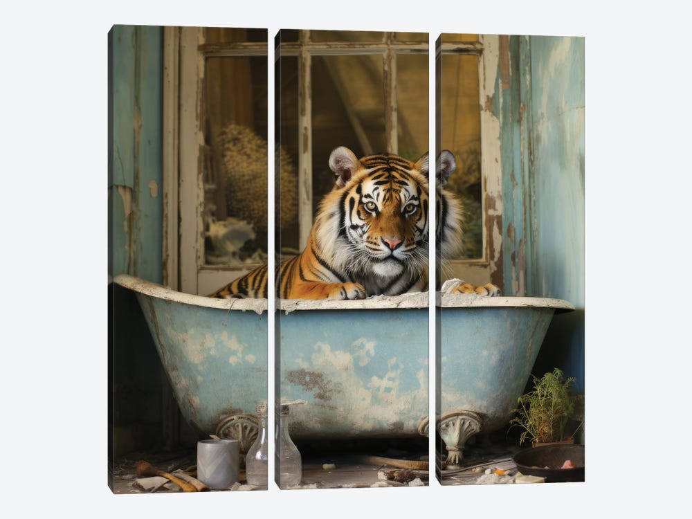 Bathroom Jungle Joy CLXXXVII by Lazar Studio 3-piece Canvas Art Print