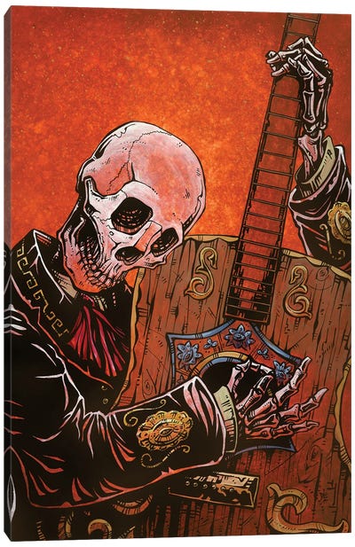 El Guitarrista Canvas Art Print - Skeleton Art