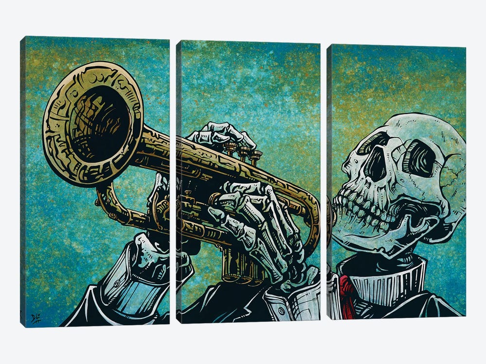El Trompetista by David Lozeau 3-piece Canvas Art Print