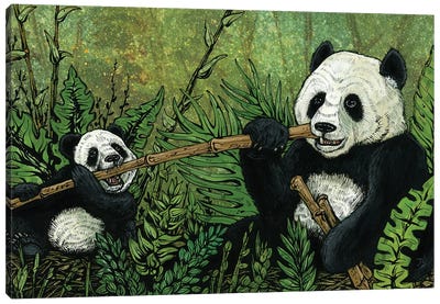Lunch Bunch Canvas Art Print - Panda Art