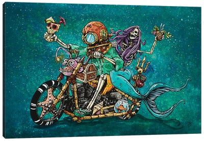 Reef Riders Canvas Art Print - Funky Art Finds