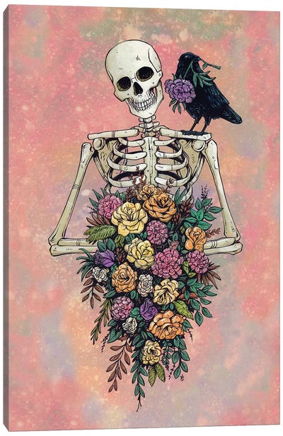 The Love Of My Life Canvas Art Print - Skeleton Art