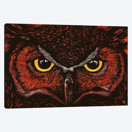 The Owl Canvas Print #LZU40} by David Lozeau Canvas Wall Art