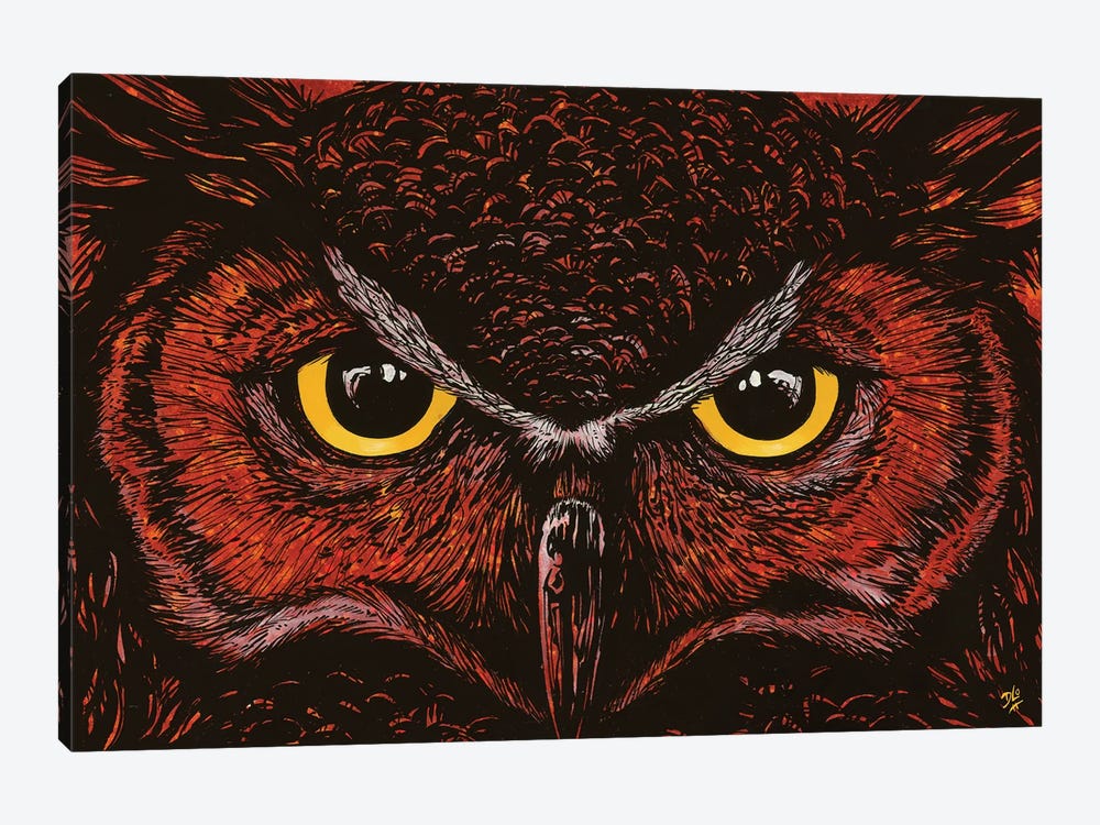The Owl by David Lozeau 1-piece Canvas Artwork
