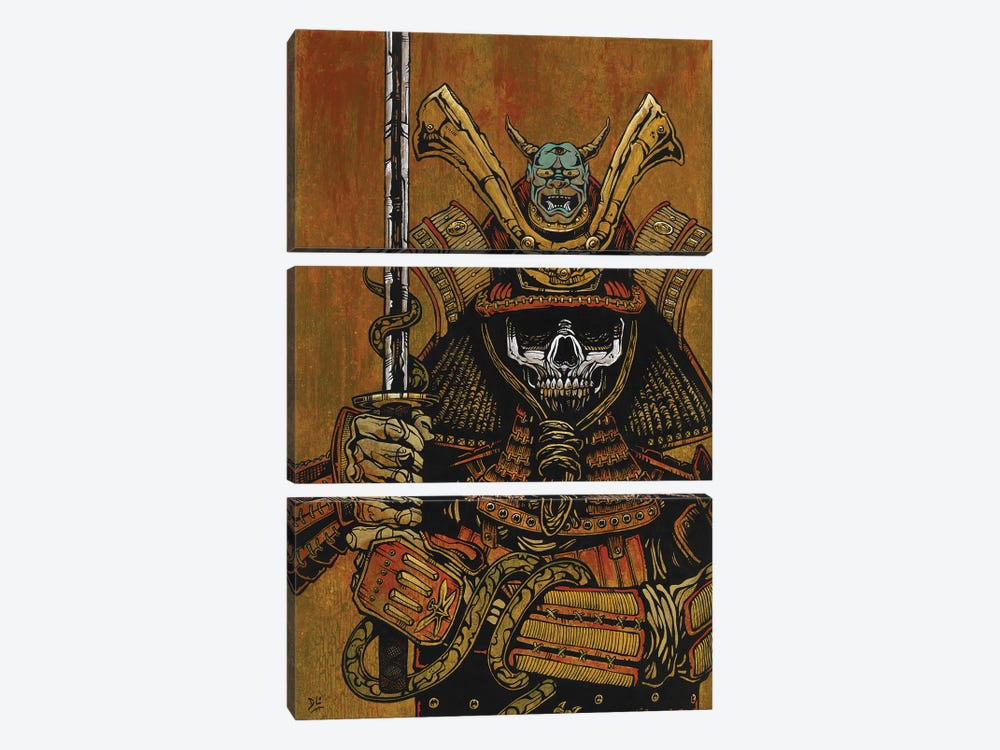 By The Sword Of The Samurai by David Lozeau 3-piece Canvas Print