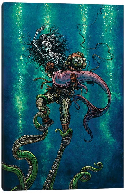 Catch Or Release Canvas Art Print - Octopus Art