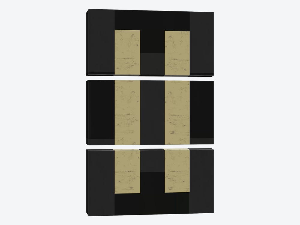 Modern Art - Parallel Brown by 5by5collective 3-piece Canvas Print