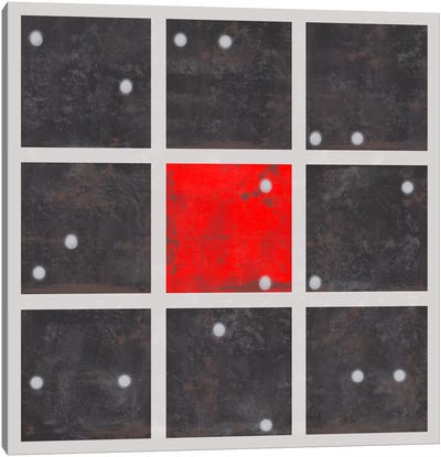 Modern Art-Cube Art Red Dice Center Canvas Art Print - Modern Art Collection