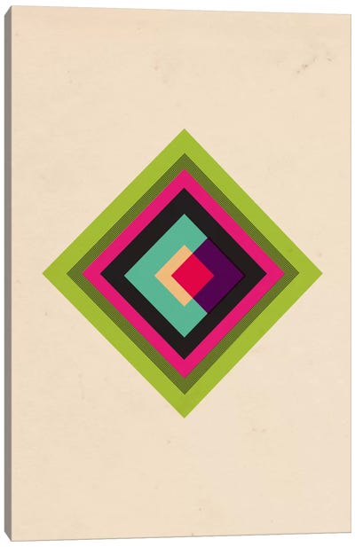 Mid Century Modern Art - Diamond Color Composition (After Kandinsky) Canvas Art Print - Modern Art Collection