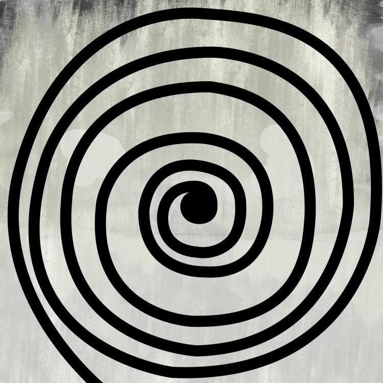 Mid Century Modern Art- Black Swirl