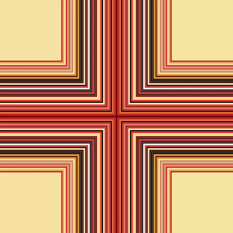 Mid Century Modern Art- Geometric Pattern Cross