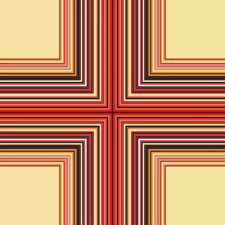 Mid Century Modern Art- Geometric Pattern Cross