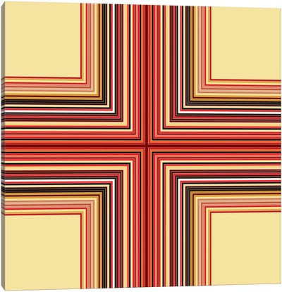 Mid Century Modern Art- Geometric Pattern Cross Canvas Art Print - Mid-Century Modern Décor