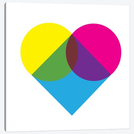 Modern Art- Fluorescent Heart Diagram Canvas Print #MA142} by 5by5collective Canvas Wall Art