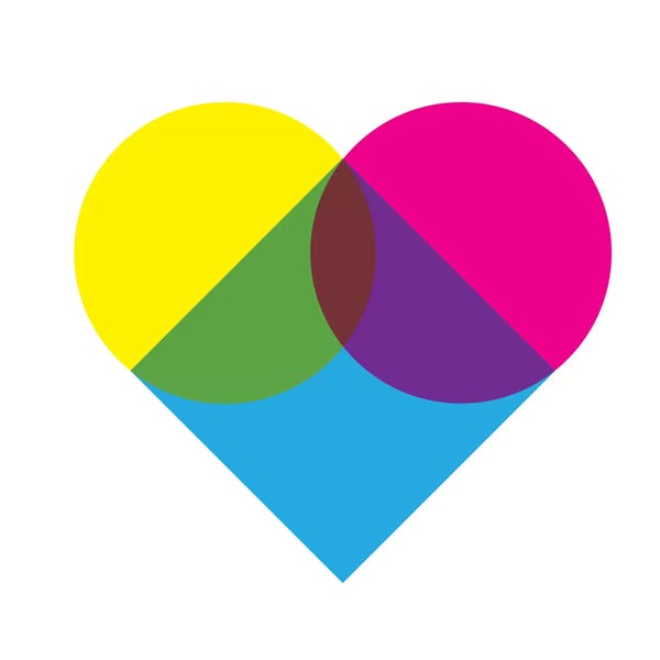 Hearts: Modern Art- Fluorescent Heart Diagram by 5by5collective