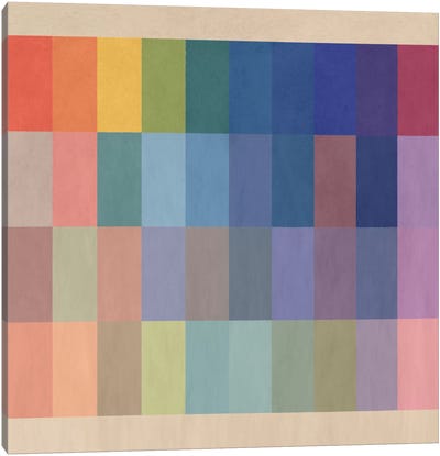Modern Art- Watercolor Wheel Canvas Art Print - Modern Art Collection