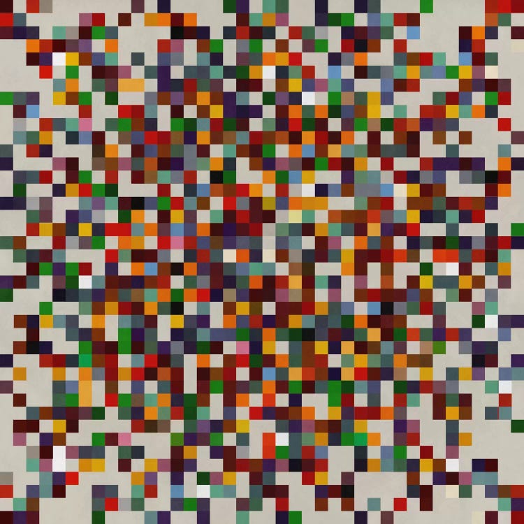 Modern Art- Pixilated Tile Art Colorful Cluster